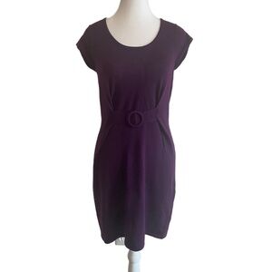 Design History Women’s Small Purple 100% Merino Wool Career Dress Work Quite Lux